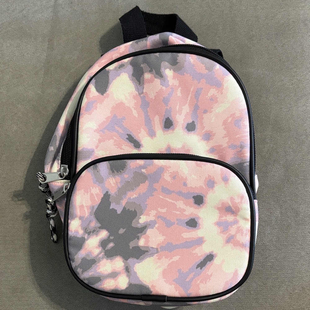 Pink and Gray mini Tie-Dye Backpack